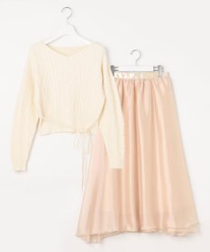 Feroux 【セットアイテム】ケーブルニット×オーガンジースカート