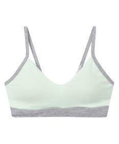 une nana cool 綿ベア天竺 カラーブロッキング ノンワイヤーブラジャー
