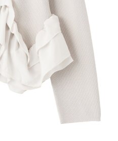 YECCA VECCA パール釦ラッフルカーディガン