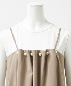 23区 L 【GOLD LABEL】クリスピーリネンストレッチ キャミソールワンピース