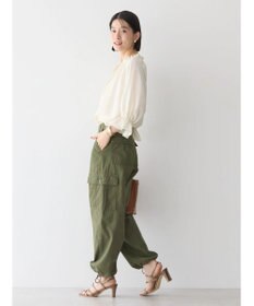 AMERICAN HOLIC 接触冷感　フリル衿５分袖ブラウス