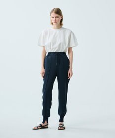 uncrave 【uncrave WHITE】ドレーピーツイル リブパンツ