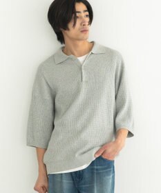CRAFT STANDARD BOUTIQUE 透かし編み半袖ニットポロシャツ