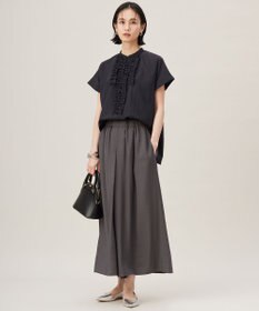 自由区 【洗える】ソフトリネンフリルディティール ブラウス