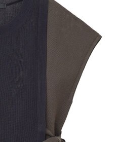 YECCA VECCA メッシュ編みレイヤードニット