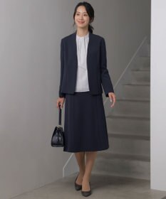 J.PRESS LADIES 【セットアップ対応】セラテリーダブルクロス ノーカラー ジャケット