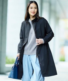 自由区 コットンナイロンタッサースタンドカラー コート ブラック