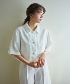 #Newans 【シワになりにくい】〈花乃まりあさんコラボ〉クロップドシャツジャケット