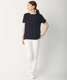 J.PRESS LADIES 【洗える】レーヨンストレッチ レイヤードニット