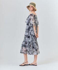 GRACE CONTINENTAL シフォンプリントドレス