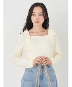 earth music&ecology 肩リボンニットプルオーバー