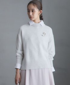 組曲 L ウールカシミヤミックス ロールネック ニット