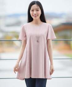 Tiaclasse L 【おのののかさん着用】半袖＆七分袖選べる袖丈バックフレアチュニック