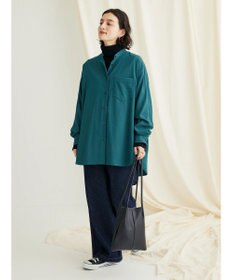 CRAFT STANDARD BOUTIQUE レーヨンデシンバンドカラーシャツ