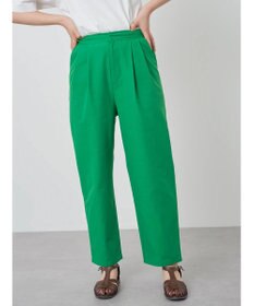 Green Parks 綿麻混タックテーパードパンツ