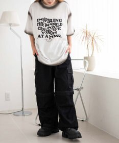 WEGO 【ウエストゴム/2WAY】2WAYデニムカーゴパンツ