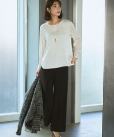 23区 【VERY・CLASSY.掲載/セットアップ対応】トリアセダブルジョーゼット フルレングス パンツ