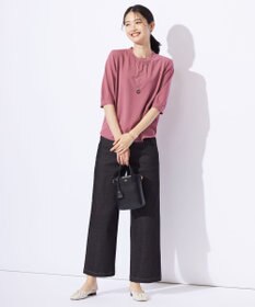 J.PRESS LADIES L 【洗える】レーヨンエリートストレッチ ギャザースリーブ ニット