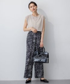 23区 【洗える】アンティークフラワープリント ワイド パンツ