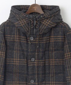 JOSEPH ABBOUD MOUNTAIN 【イタリア素材/ECOファー/9ポケット/ダウン】スライバーチェックダウン コート