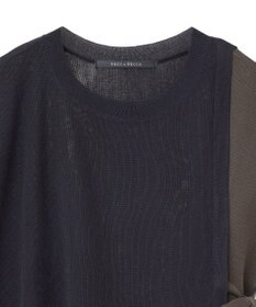 YECCA VECCA メッシュ編みレイヤードニット