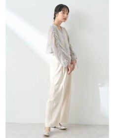 earth music&ecology キラキラシアーギャザーシャツ