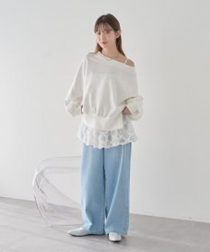 earth music&ecology スタッズデニムパンツ