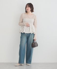 earth music&ecology スタッズデニムパンツ