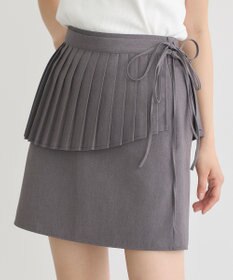 earth music&ecology ＳＥＴ２点プリーツラップスカート＋ミニスカート