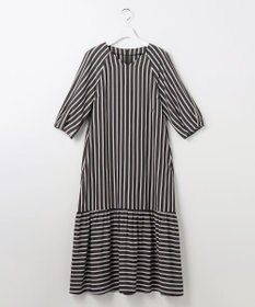 自由区 L 【17号サイズまで展開】ビスコースナイロンドビーストライプ ワンピース
