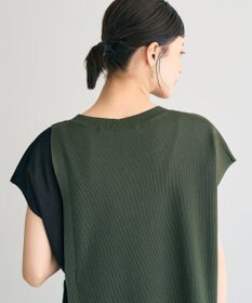 YECCA VECCA メッシュ編みレイヤードニット