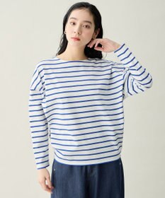 ANY コクーンボーダープルオーバー ブルー