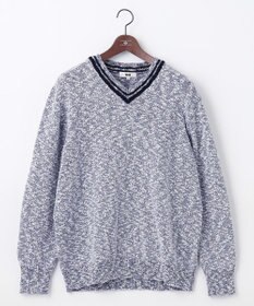 JOSEPH ABBOUD 【キングサイズ・洗える・イタリア糸使用】コットンスラブ Vネック ニット