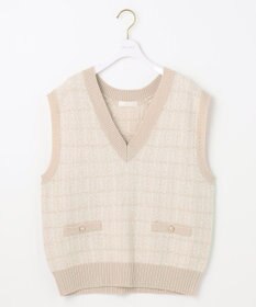 ANY SIS 【洗える】ツイードニット ベスト