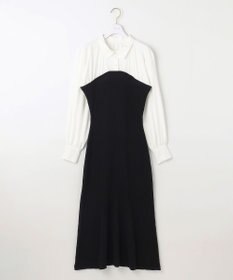 ANY SIS S 【全方位 好印象】シャツコンビリブニット ワンピース