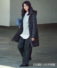 23区 【VERY掲載/新色追加】シレータフタ ロング ダウンコート ネイビー系