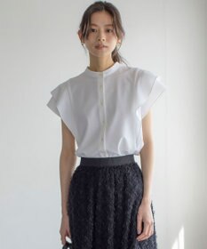 組曲 【前後着用可】ドライタッチダブルフレア ブラウス アイボリー系