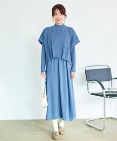 Tiaclasse 【2点セット・洗える】細ケーブルニットトップス＆ニットワンピース