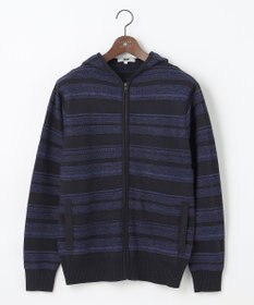 JOSEPH ABBOUD 【柔らかな肌触り】洗える！コットンブークレーニットパーカー