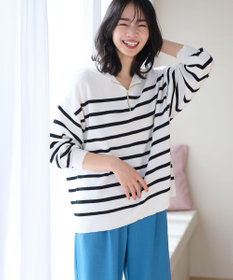 ANY 【洗濯機可】ハーフジップアップ ニットフーディ