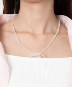 WEGO Lカラービーズリボンネックレス