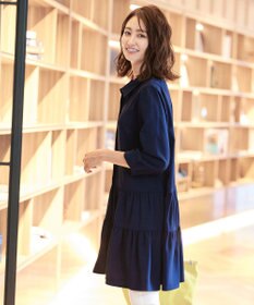 Tiaclasse L 【洗える】1枚で大人華やぐ2段ティアードシャツチュニック