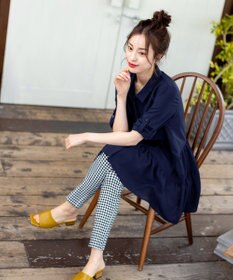 Tiaclasse L 【洗える】1枚で大人華やぐ2段ティアードシャツチュニック