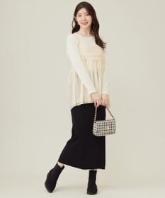 ANY SIS S 【洗える】チュールベロア プルオーバー