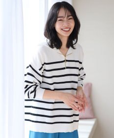 ANY 【洗濯機可】ハーフジップアップ ニットフーディ