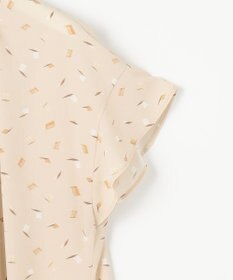 自由区 L 【洗える】ブラッシュドシャドープリント ブラウス