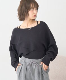 earth music&ecology 【2WAY】【洗濯機洗い可】SET2点クロスニット＋キャミソール