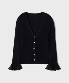 GRACE CONTINENTAL シアーフリルニットカーディガン