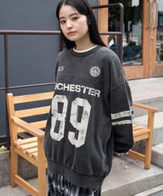 WEGO 【ユニセックス着用ITEM】ケミカルウォッシュナンバリングプルオーバー