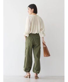 AMERICAN HOLIC 接触冷感　フリル衿５分袖ブラウス